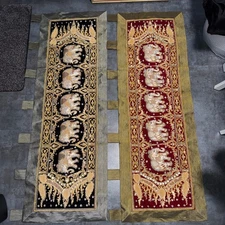 Large Raised Embroidered Elephant Tapestry Kalaga Thai Sequin Bead Wall Hanging