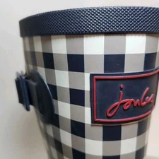 Joules Molly Welly Rain Boots Womens 10 Black & White Checked Red Accents MINT!