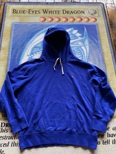 Polo Ralph Lauren Classic Fleece Hoodie Mens Lrg Big Pony Sweatshirt Bear Blue