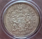 1962 Canada 50 Cents - 80% Silver - Canadian Half Dollar $0.50 - Elizabeth II