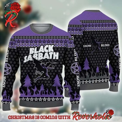 #ad Black Sabbath Henry The Winged Demon Snow Blind Ugly Christmas Sweater $39.98