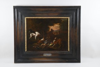 Q19R45 painting hunter with dogs and prey attached Adrian Gryeff (1670 1715)