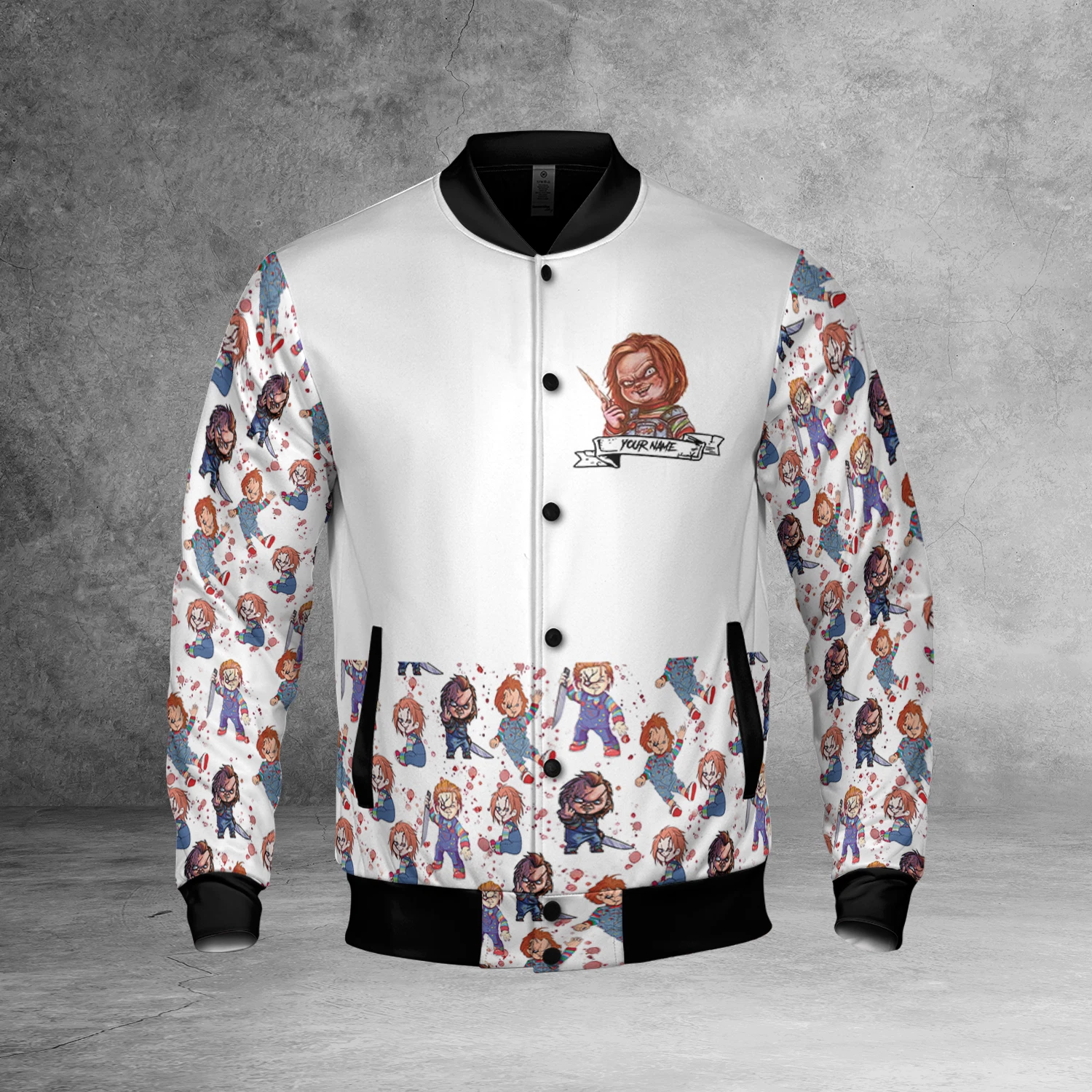 Personalized Horror Chucky Rock Paper Scissors Throat Punch I Win Jacket