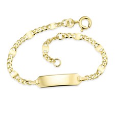 MATERIA Mädchen Armband mit Gravur 333 Gold Armkette Kinder Schmuck 12-14cm 