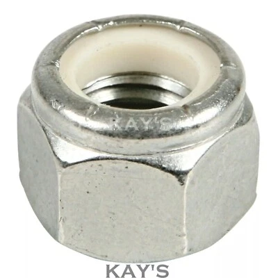 UNF NYLOC NUTS INSERT LOCKING ZINC PLATED 1/4 5/16 3/8 7/16 1/2 9/16 5/8 3/4 7/8 - Image 1 of 4