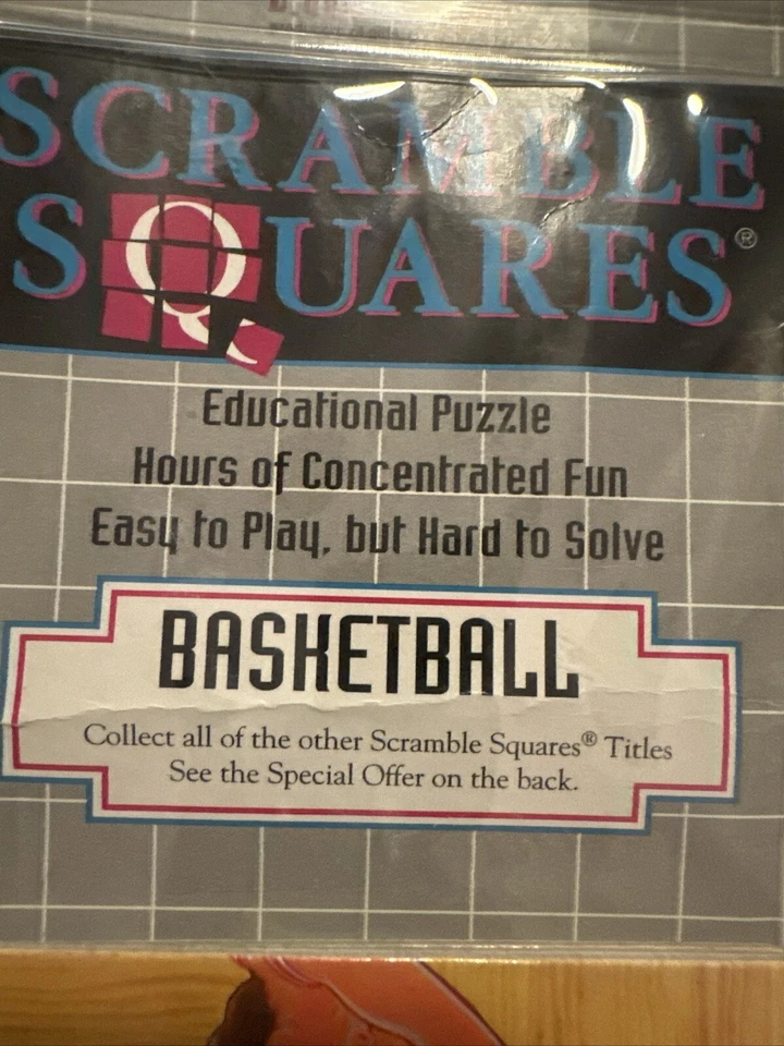 SCRAMBLE SQUARES Puzzles USPS B. Dazzle Basketball 9 Piece 1994 Block Puzzle - Image 3 of 4