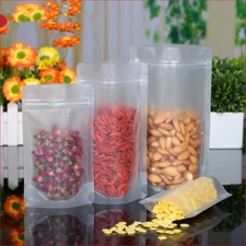 Matte Clear Food Grade Package Plastic Stand Up Pouch Bags for Zip Sealable Lock