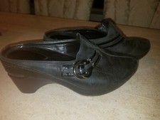 Cole Haan G Series N Air Black leather platform mules sz 9
