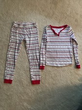 Lauren Conrad 2 Piece Winter Fair Isle Pajama Set Unisex Kid Size 8 100 Cotton