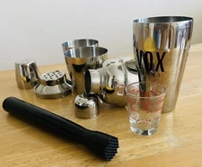 9 Piece Cocktail Mixology Liquor Drink Bartender Shaker Set Kit Voxx Vodka