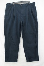 Vintage Polo Ralph Lauren Pants Men's 38x29 Navy Blue Hammond Pleated Cuffed 90s