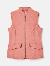 Joules Minx Showerproof Diamond Quilted Gilet In Rose Pink