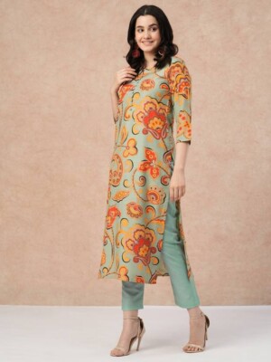 Women Office Wear Tunic Kurta Pant Set Indian Designer Ethnic Kurti Set  Dress