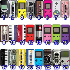 2X Retro Cassette Tape Player Radio Camera Gameboy TPU Back Case For Smart Phone