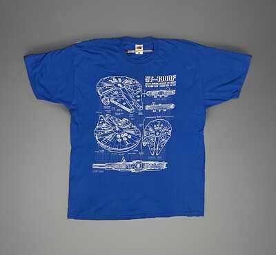 Star Wars T-Shirt YT-1300F Millennium Falcon Fruit of The Loom TShirt / Blau XL