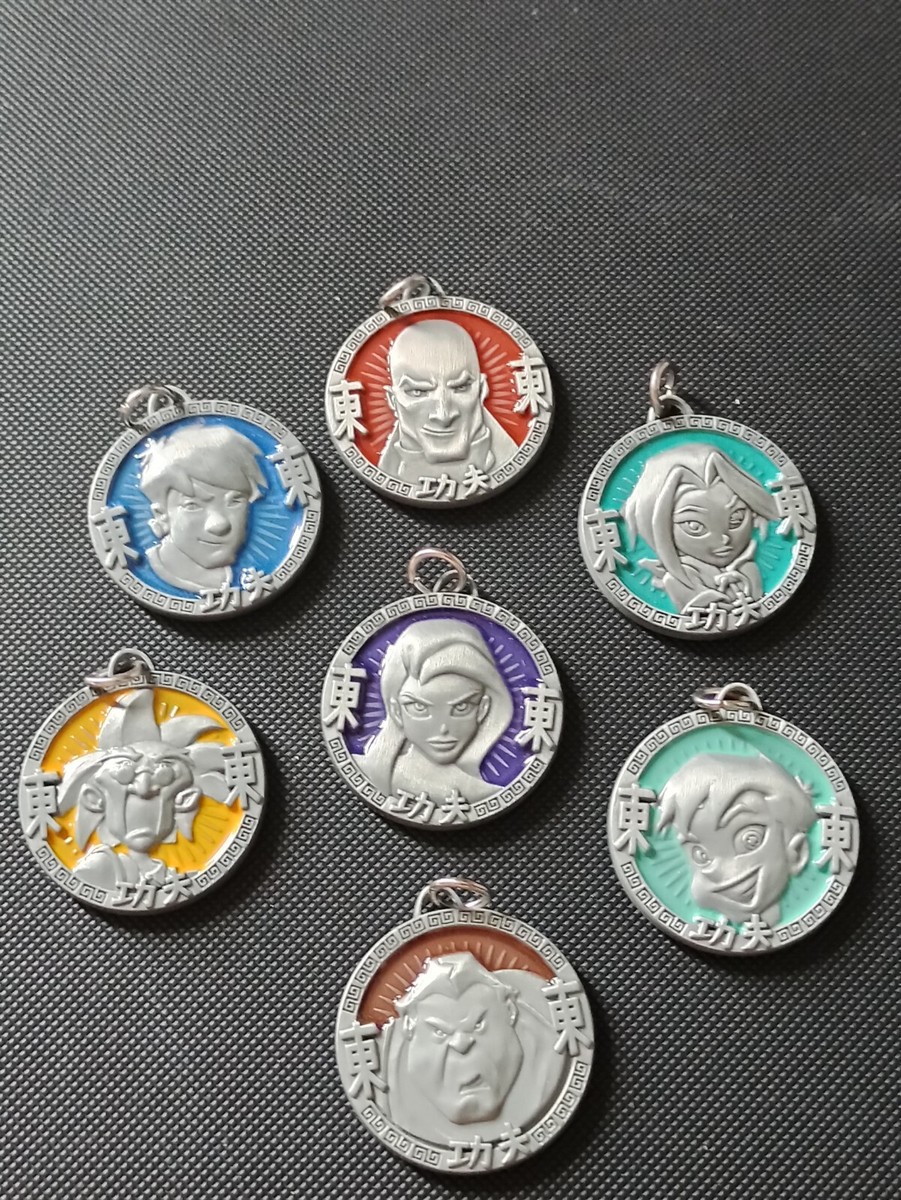 Jackie Chan Adventures Complete Set 7 Talismans Amulets J-Team