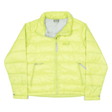 Jack Wolfskin Down Insulated Puffer Jacket Yellow Nylon Womens Uk 16