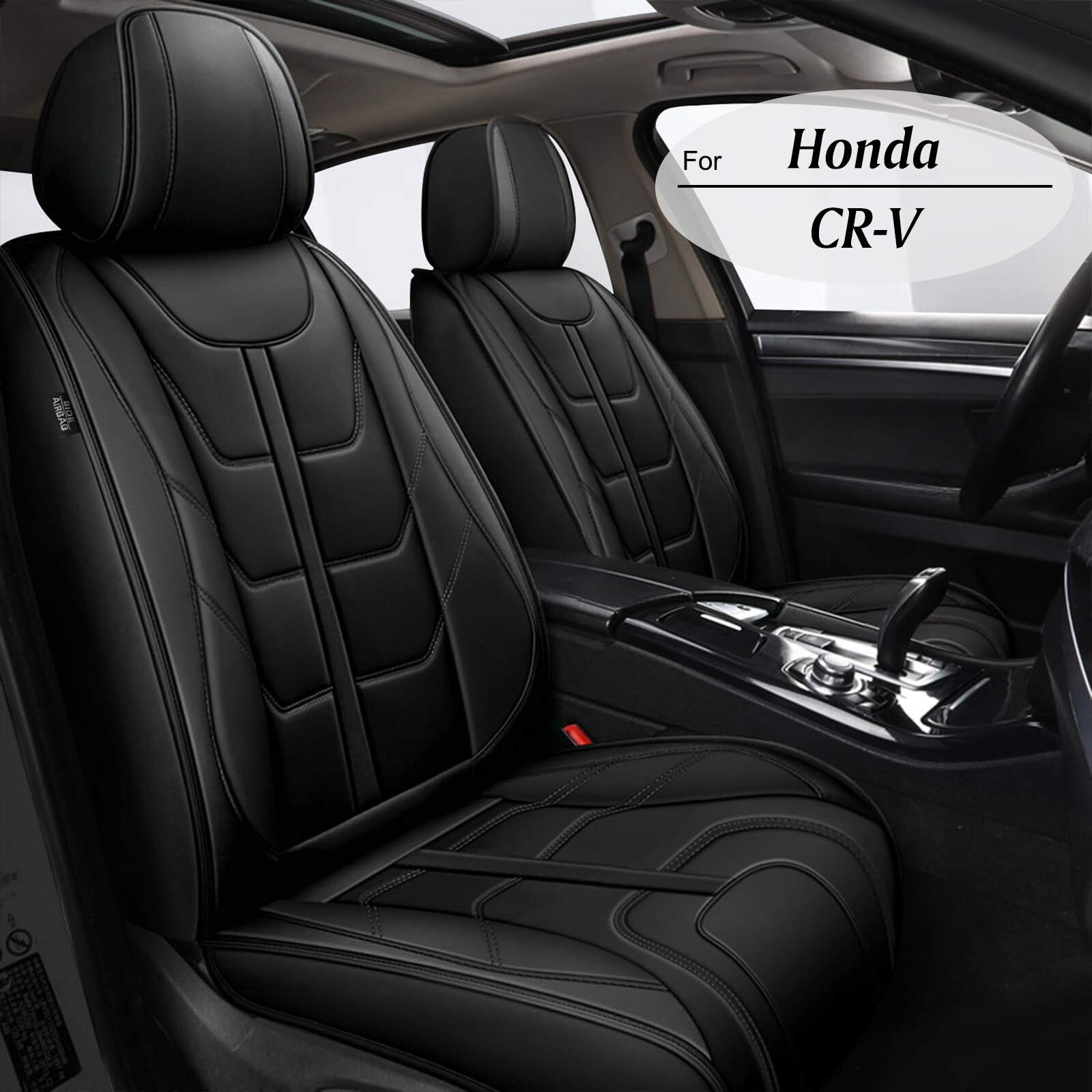 Car 5-Seat Covers For Honda CR-V 2007-2016 Cushion Pad Front&Rear Set PU Leather