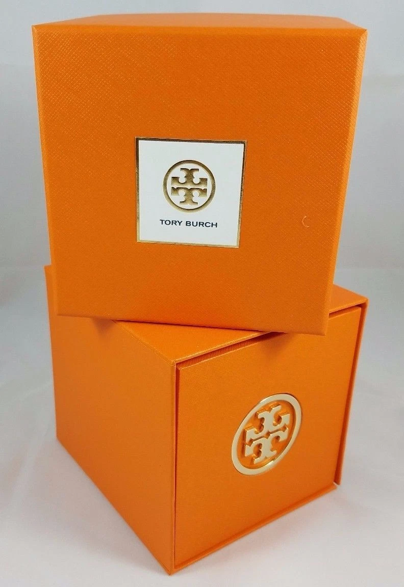 Orologio Tory Burch Buddy Firma Oro Doppio Involucro Navy Pelle Tono Oro