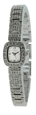 Elgin Women's Silver Tone full stone Dress Watch EG8096