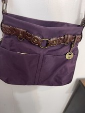 Travelon Crossbody Braided Faux Leather Nylon Purse Euc Lkn 