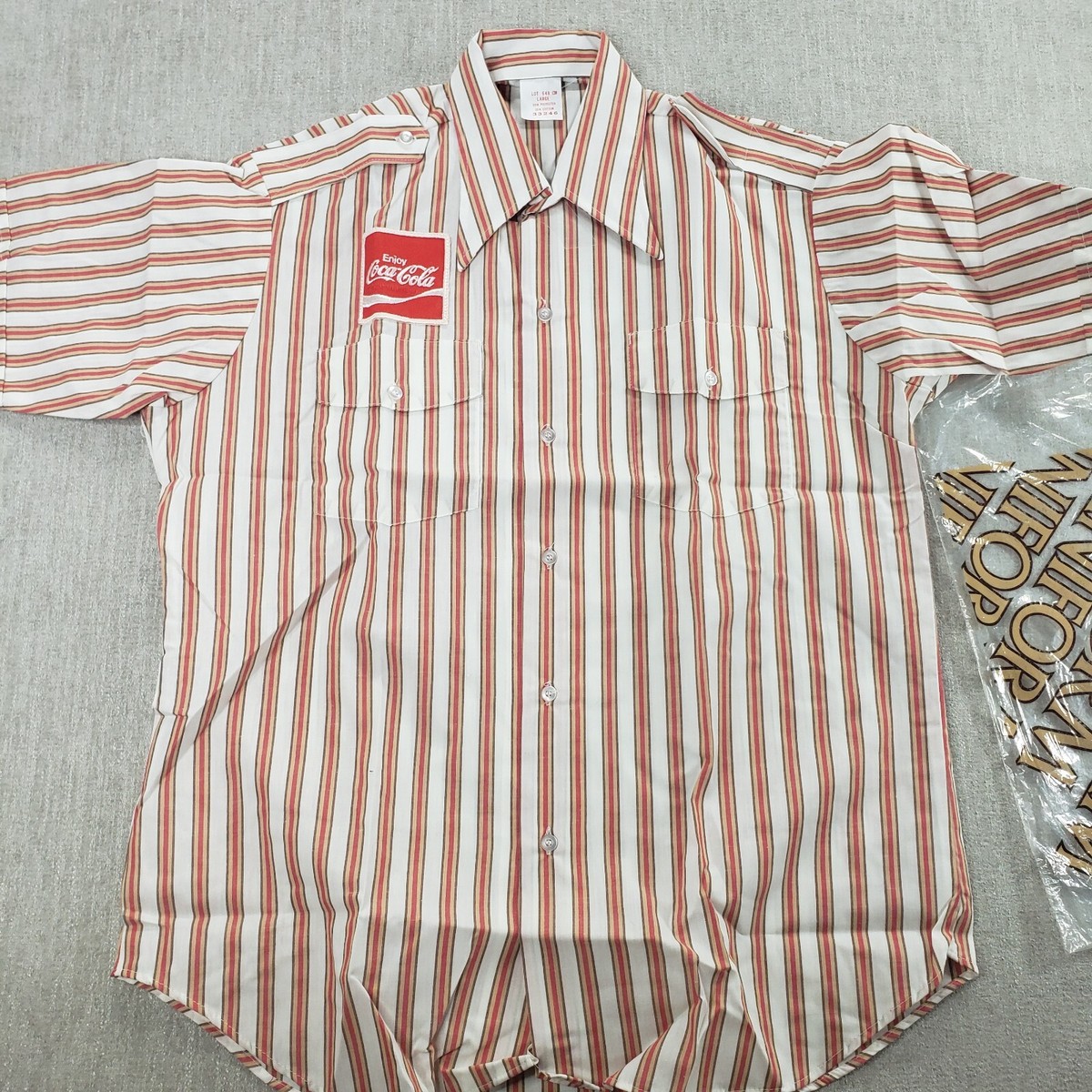 Vintage 1970s Coca-Cola Unitog Delivery Work Shirt Mint in Package 