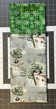 Homemade Cotton Green Snowmen  Snowflakes Pillowcase - Handmade,standard size