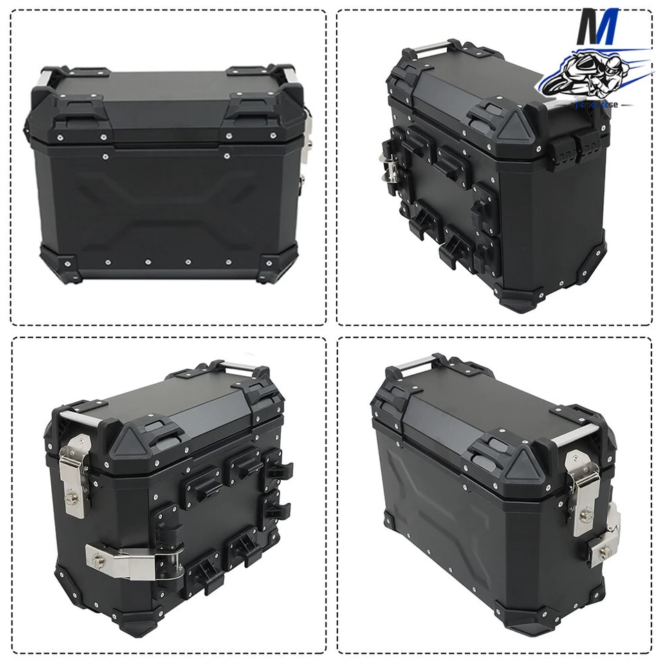 36L Motorbike Hard Side Saddlebag Box Trunk Tour with Support Racks 2×Side Case - Image 3 of 4