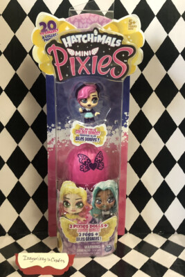 Hatchimals Mini Pixies Glittery Wings 2 Dolls Plus Jumbo Wings New Pack Pink