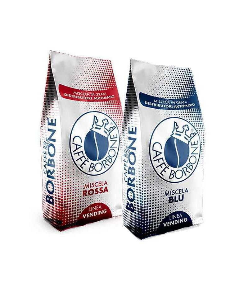 Stock 6kg Caffè Borbone in Grani: Mix 3kg Blu e 3kg Rosso Linea Vending