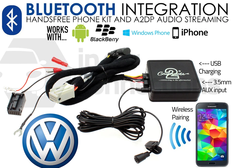 VW Golf Bluetooth Musique Streaming Kit Adaptateur CTAVGBT009 IPHONE Samsung - Photo 2/4