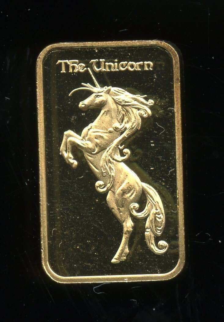 Hayleybug UNICORN Fantasy & Myth Series 1/10th OZ Gold Gil 999