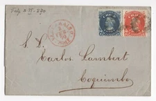 CHILE 1870 First Perforate Valparaiso Coquimbo amazing franking on folded cover