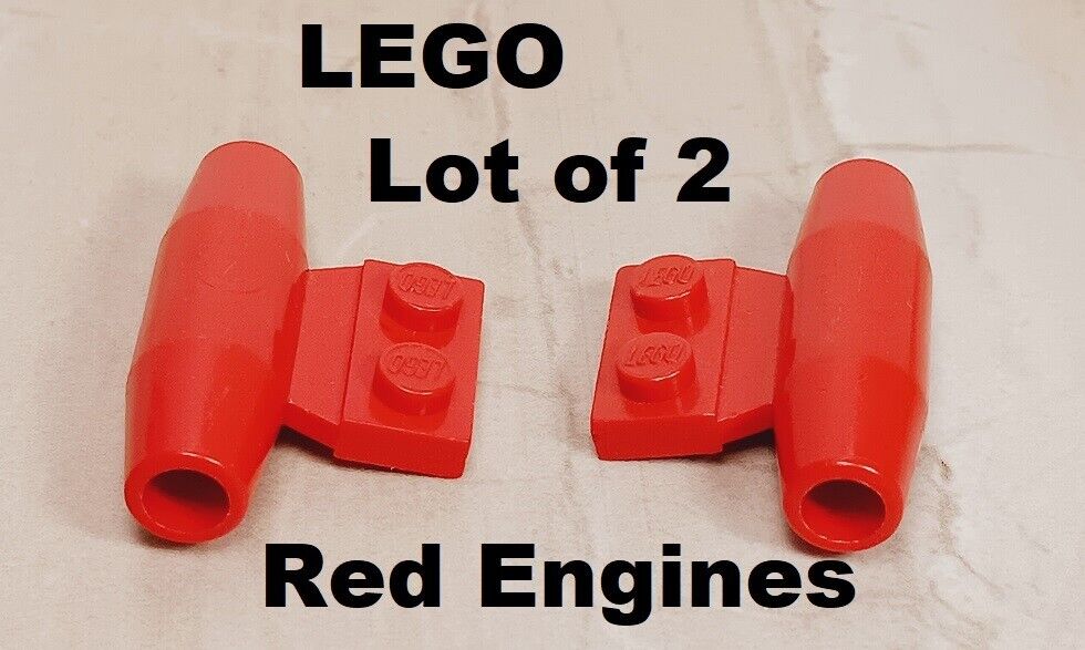 LEGO Red Engine Cylinder Space Lot of 2 Smooth Plane Star Wars 1x2 Connector