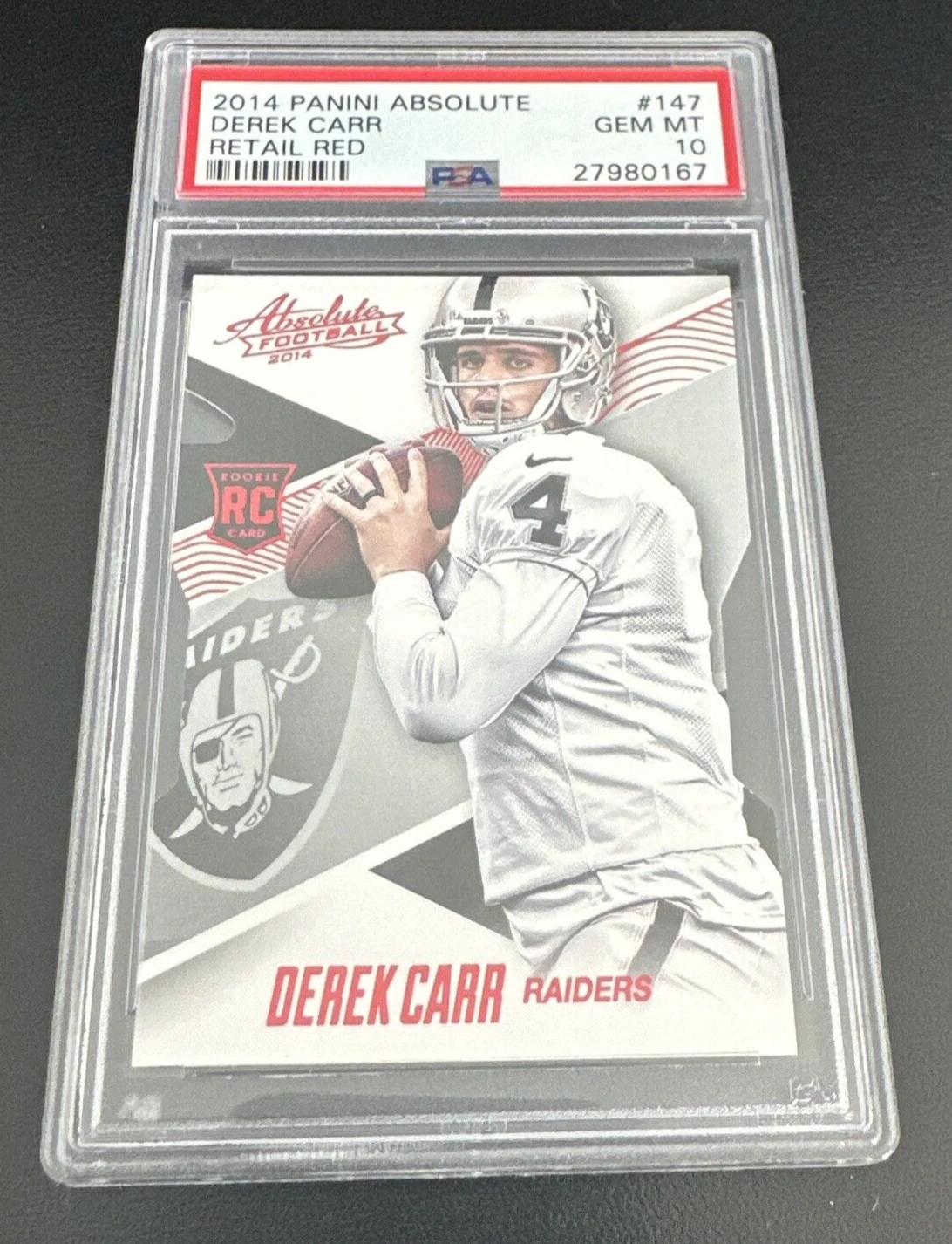 Derek Carr Panini Absolute #147 Retail Red