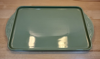 Longaberger Pottery Tray Baker Lid Woven Traditions 16  Green Olive READ