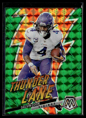 2023 Panini Mosaic Dalvin Cook #TL-DC Thunder Lane Mosaic Green Vikings