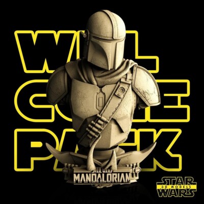 The Mandalorian Büste - Star Wars - Fan Art - von Star Wars 3D Modelle Resin Modell