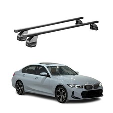 Fix Point Roof Racks Cross Bars For Bmw 3 Series G20 Sedan 2019-2026 Steel Black