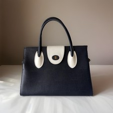 Authentic Bally Handbag Navy Leather From Jap...