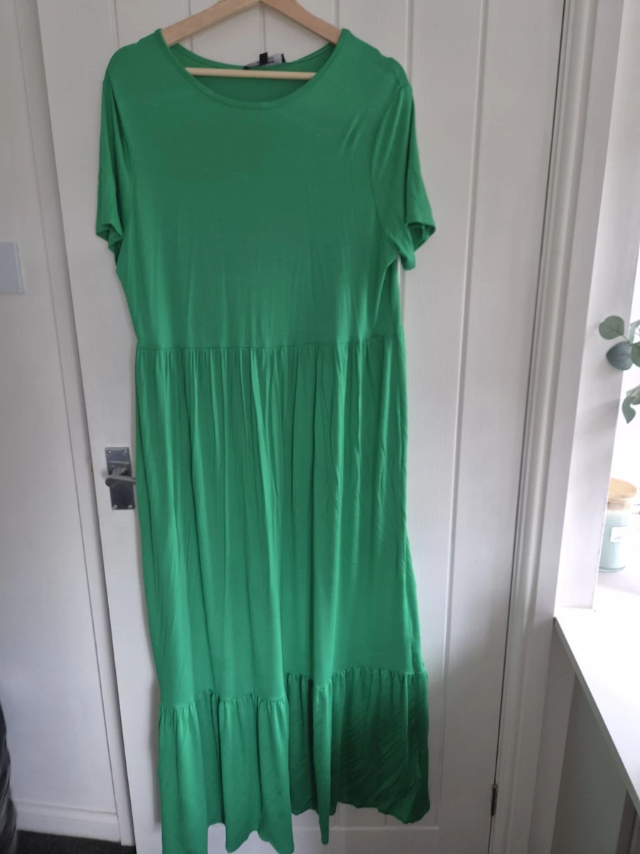 simply be green dress Womens Simply Be Green Seam Detail Mesh Midi Dress With Slash Neck US 12