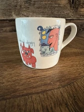 Mc Kenley Pottery Devil Dogs Marine Retro Weird Coffe Mug, Cup.