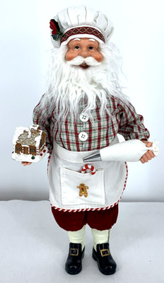 Martha Stewart Baker Santa 12'' Tall Gingerbread House Cloth Vtg