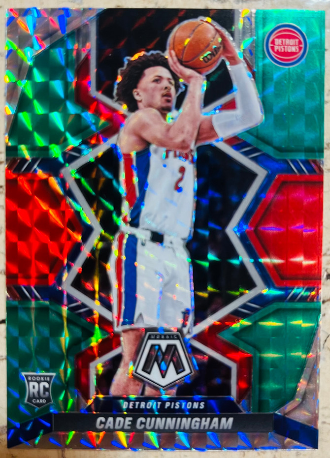 Cade Cunningham 2021-22 Panini Mosaic Red Green RC Pistons #203