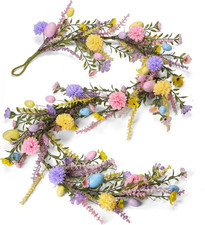 Easter Garland Decorations 6FT Artificial Easter Egg Garland with Colorful Egg Y