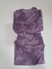 Mens Lot 2 Quiksilver Swim Shirts Purple Tie Dye Dry Flight Short Long Sleeve