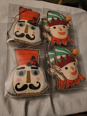 4 Pack Elf And Nutcracker Christmas Tree Hanging Ornaments Brand New