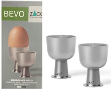 ZACK Eierbecher mit Fuß BEVO aus Edelstahl matt gebürstet 2 Stück im Set