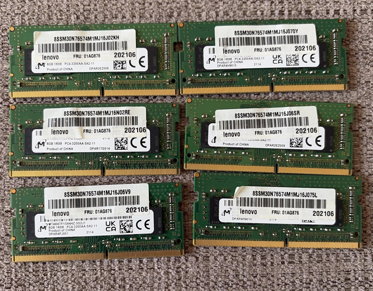 Lenovo DDR4 SDRAM 8 GB Capacity per Module Memory (RAM) for sale