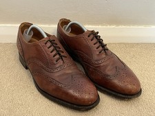 Sanders Diplomat Brown Leather Derby Brogue Shoes Buckingham UK 8 US 9 EU 42